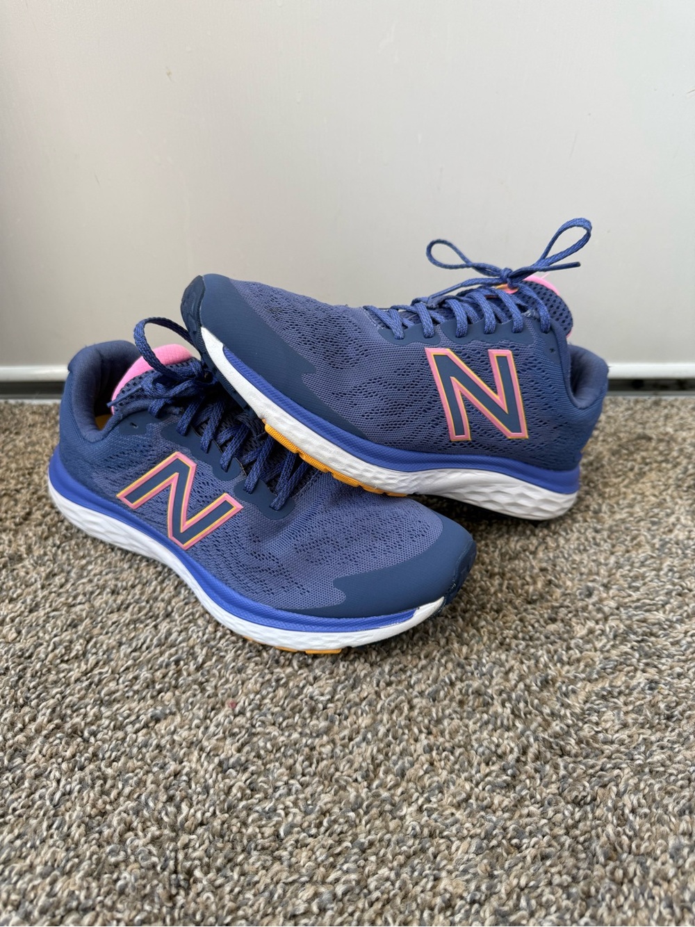 New Balance Women's Navy with Pink Accent Running Shoes